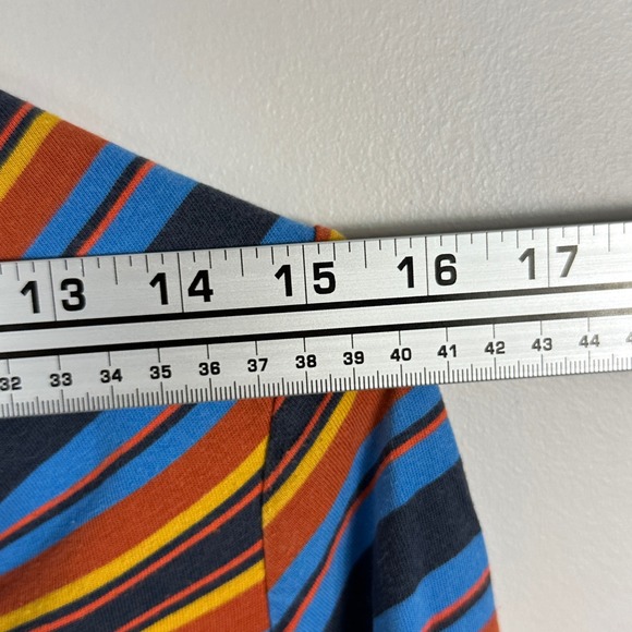 Patagonia Kamala Cowl Neck Striped Dress Womens Sz Medium Organic Lyocell Retro - Picture 16 of 16
